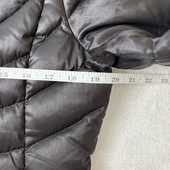 Bernardo Goose Down Jacket Womens Size Medium Puffer Long Lightweight Black Warm - Picture 7 of 9